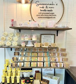 Locally made skincare arranged inside the boutique